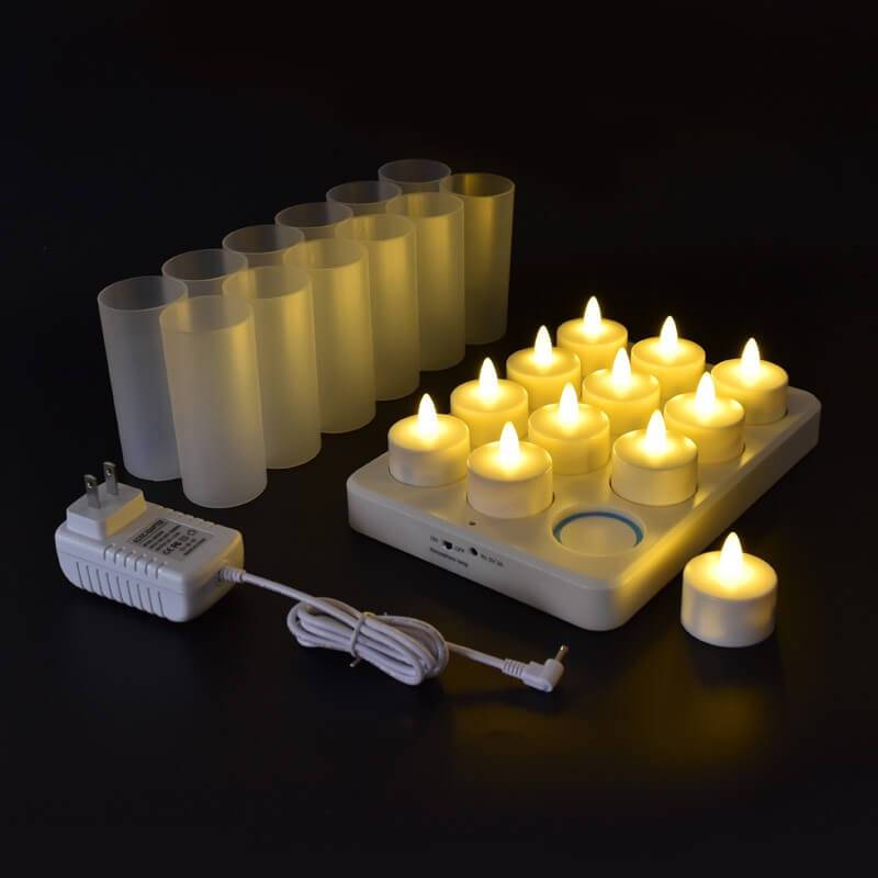 Bougies chauffe-plat LED rechargeables, bougies sans flamme avec  télécommande