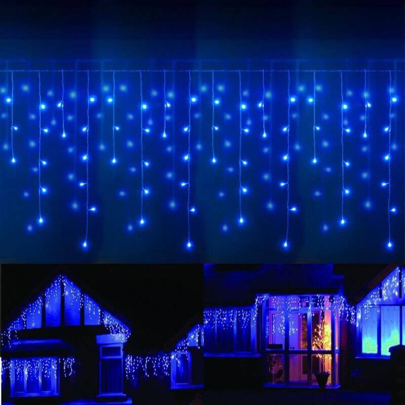 Guirlande lumineuse bleue et blanche LED extérieure 17m