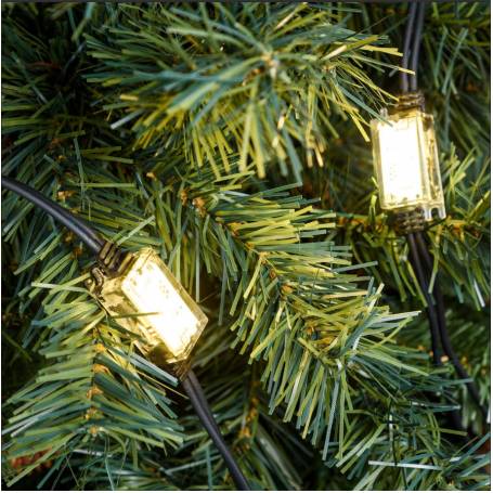 Fil lumineux de décoration de Noël argenté - 132 LED blanches - batterie -  2m