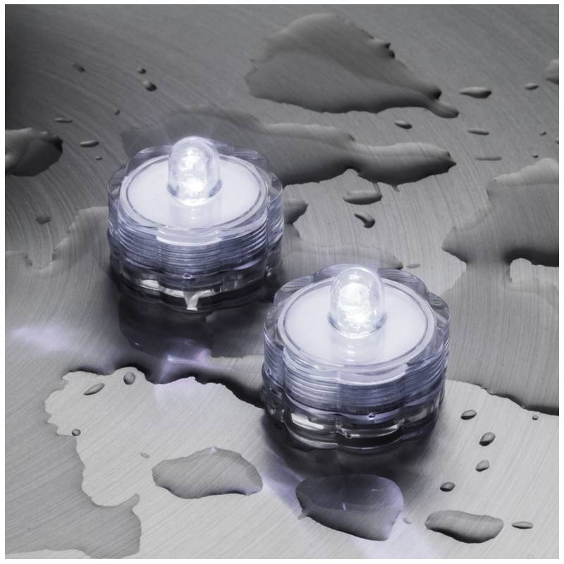Lot de 10 lampions bougies chauffe-plat LED submersibles blanc chaud à piles