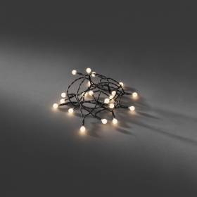 Guirlande boules lumineuses à piles métal doré 90CM 10 LED blanc chaud  câble transparent Konstsmide