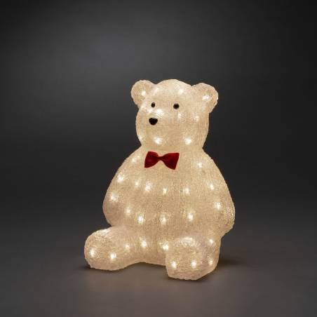 Ours lumineux acrylique 40 LED, Decoration Noel Exterieur - Badaboum
