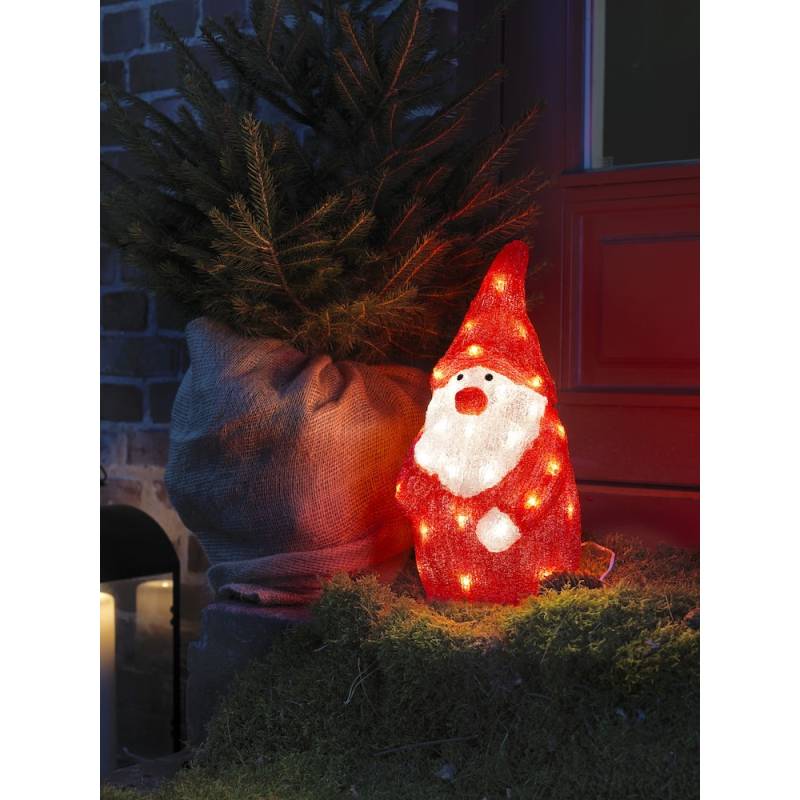 Père Noël lumineux solaire LED blanc chaud H31cm