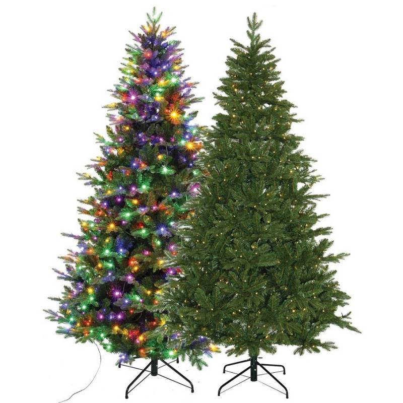 Sapin lumineux 2,1M 550 led blanc chaud et multicolore 8 animations IP44