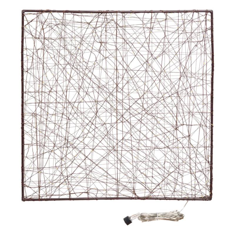 Carré 50cm 2D Square Copper Metal Marron 240 MicroLED blanc chaud Ø1,5mm 