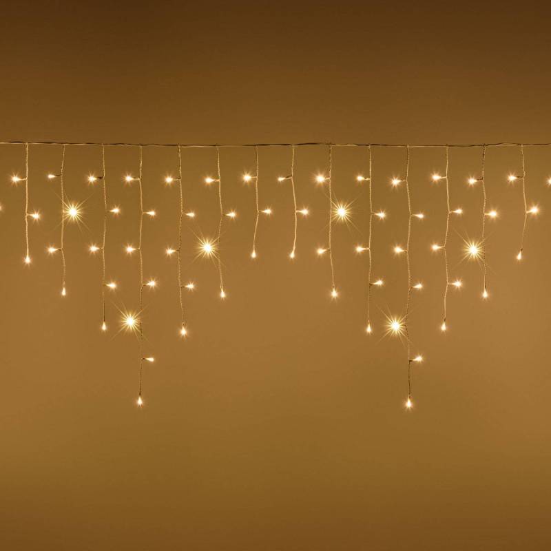 Stalactite 186 LED SuperBright BLANC CHAUD 420xH70CM clignotent haute luminosité Lotti