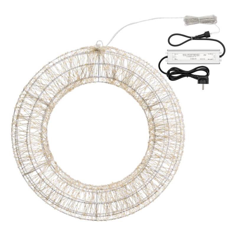 Couronne 3D Ø55cm HDM Blanc Silver Metal Pro 3000 MicroLED FlashLED Diamond 