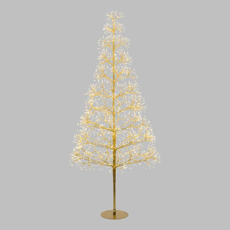 Sapin Lumineux RICH Champagne H180cm 1800 MicroLED FlashLED avec Rameaux