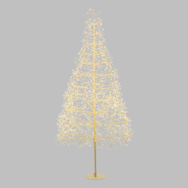 Arbre Conique Riche RICH Blanc H210cm 3000 MicroLED FlashLED avec Rameaux de Led 5m+Ø100xH210cm 