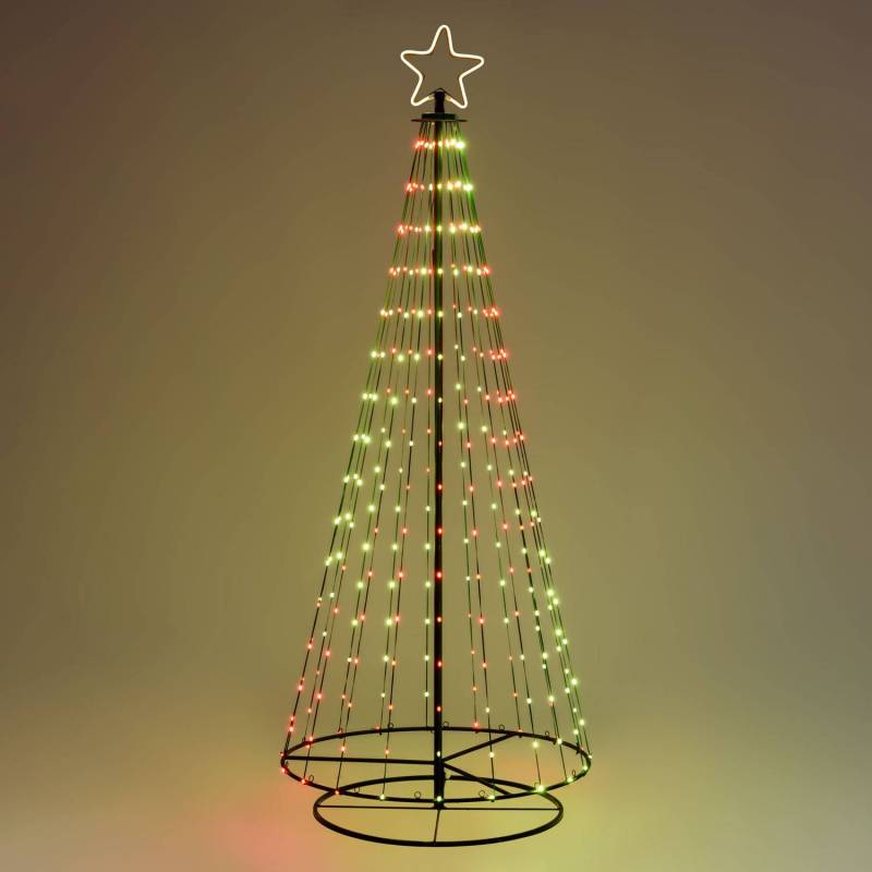 Sapin Conique CMT Métal H200cm 304 GOUTTES de Lumière PIXEL LED 