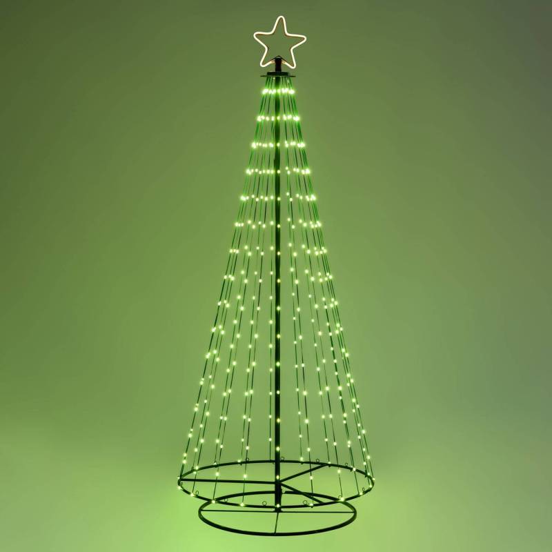 Sapin Conique CMT Métal H200cm 304 GOUTTES de Lumière PIXEL LED 