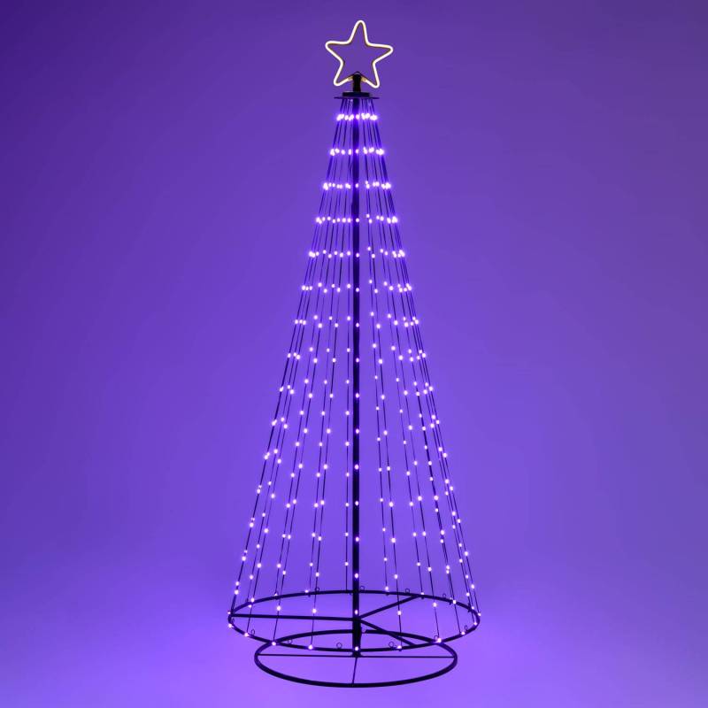 Sapin Conique CMT Métal H200cm 304 GOUTTES de Lumière PIXEL LED 