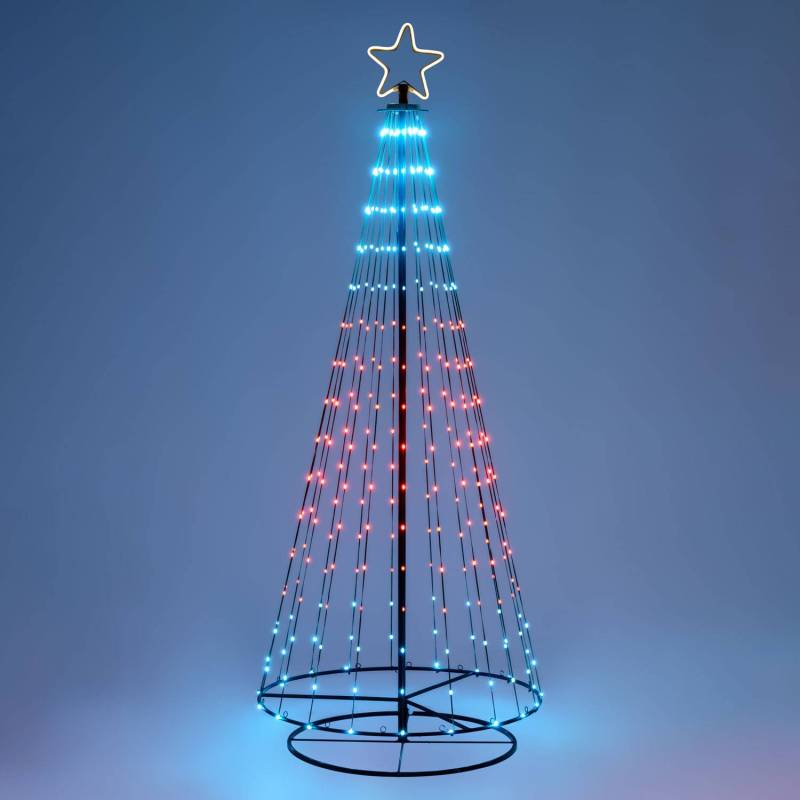 Sapin Conique CMT Métal H200cm 304 GOUTTES de Lumière PIXEL LED 