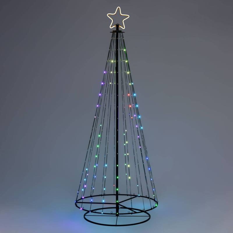 Sapin Conique CMT Métal H200cm 304 GOUTTES de Lumière PIXEL LED 