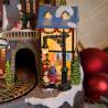 Village de noël animé avec gare, Petit Train et Sapin de Noël Géant en Rotation et Musique à LED