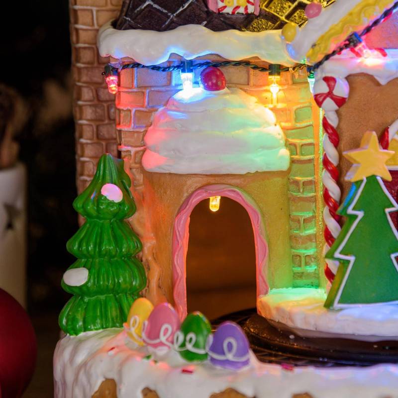 Village de Noël animé à LED Bonbon Candy avec Petit Train et Musique