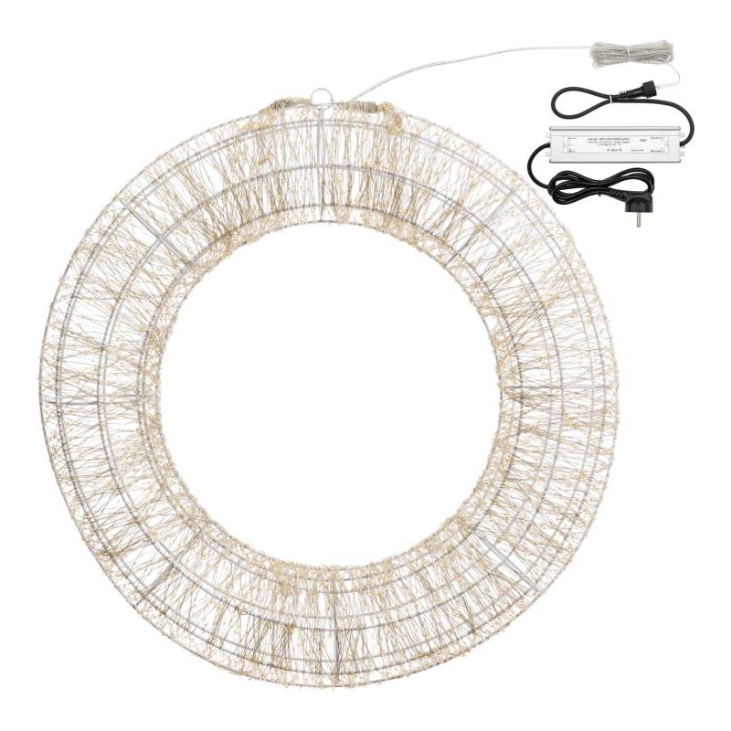 Couronne 3D Ø75cm HDM Blanc Silver Metal Pro 6000 MicroLED FlashLED Diamond 