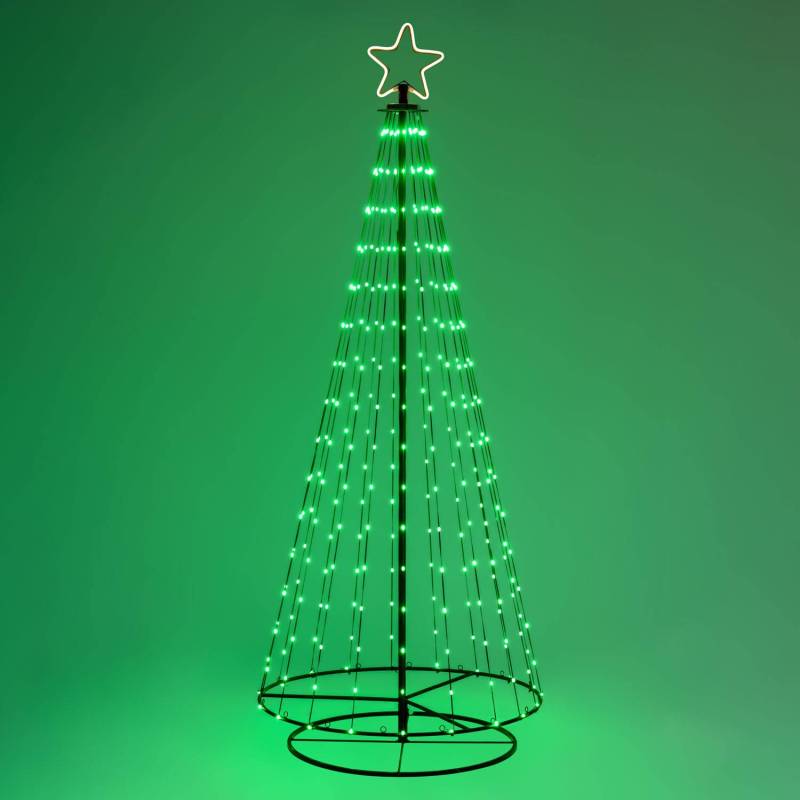 Sapin Conique CMT Métal H200cm 304 GOUTTES de Lumière PIXEL LED 