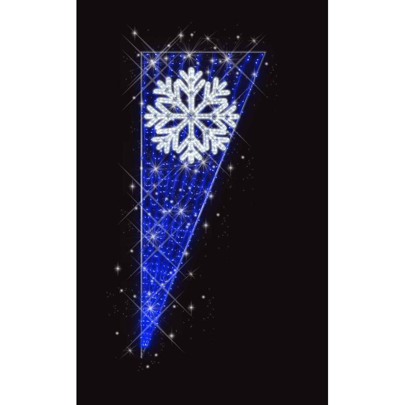 Décor de Noël Candélabre H 2.00 m x L 0.82 m Cordon Blanc Glace Guirlande Bleu flash, Blanc Glace  