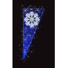 Décor de Noël Candélabre H 2.00 m x L 0.82 m Cordon Blanc Glace Guirlande Bleu flash, Blanc Glace  