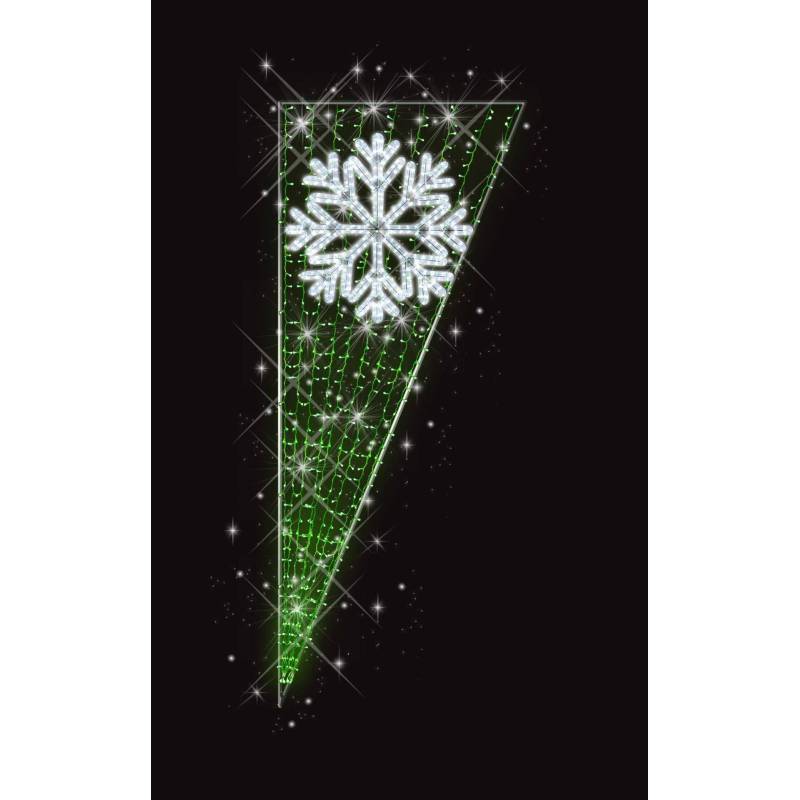 Décor de Noël Candélabre H 2.00 m x L 0.82 m Cordon Blanc Glace Guirlande Vert flash Blanc Glace  