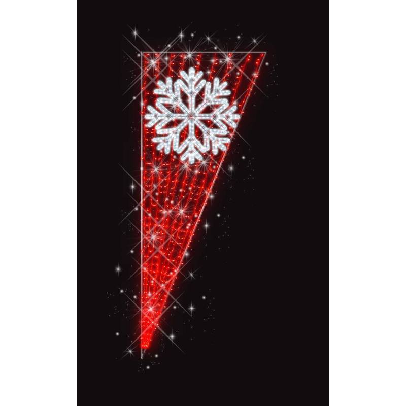 Décor de Noël Candélabre H 2.00 m x L 0.82 m Cordon Blanc Glace Guirlande Rouge flash Blanc Glace  