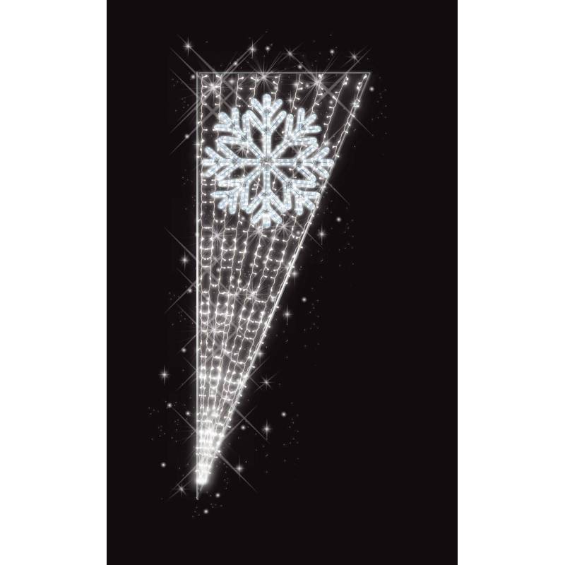 Décor de Noël Candélabre H 2.00 m x L 0.82 m Cordon Blanc Glace Guirlande Blanc Glace flash  