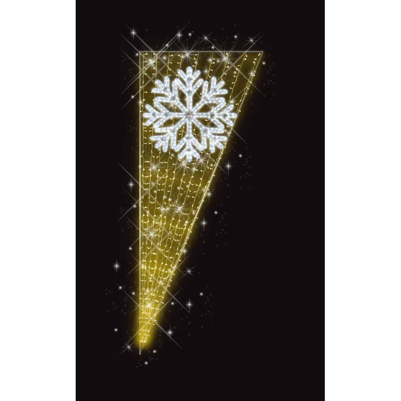 Décor de Noël Candélabre H 2.00 m x L 0.82 m Cordon Blanc Glace Guirlande Blanc Chaud, flash Blanc Glace  