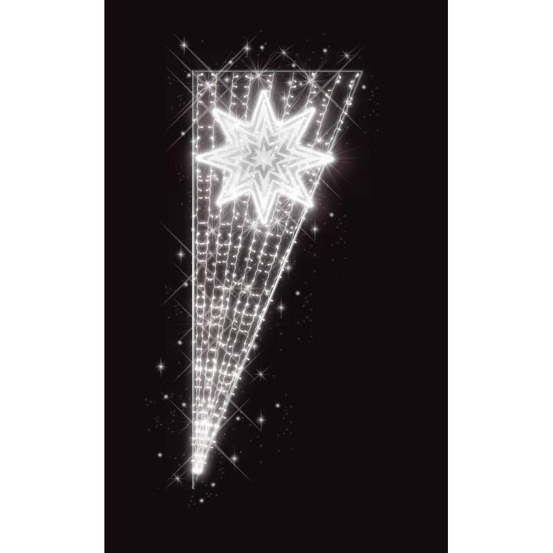 Décor de Noël Candélabre H 2.00 m x L 0.82 m Cordon Blanc Glace Guirlande Blanc Glace flash  