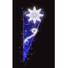 Décor de Noël Candélabre H 2.10 m x L 0.82 m Cordon Blanc Glace défilant Guirlande Bleu flash, Blanc Glace  