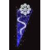 Décor de Noël Candélabre H 2.30 m x L 0.82 m Cordon Blanc Glace défilant Guirlande Bleu flash, Blanc Glace  