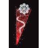 Décor de Noël Candélabre H 2.30 m x L 0.82 m Cordon Blanc Glace défilant Guirlande Rouge flash Blanc Glace  