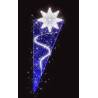 Décor de Noël Candélabre H 2.30 m x L 0.82 m Cordon Blanc Glace défilant Guirlande Bleu flash, Blanc Glace  