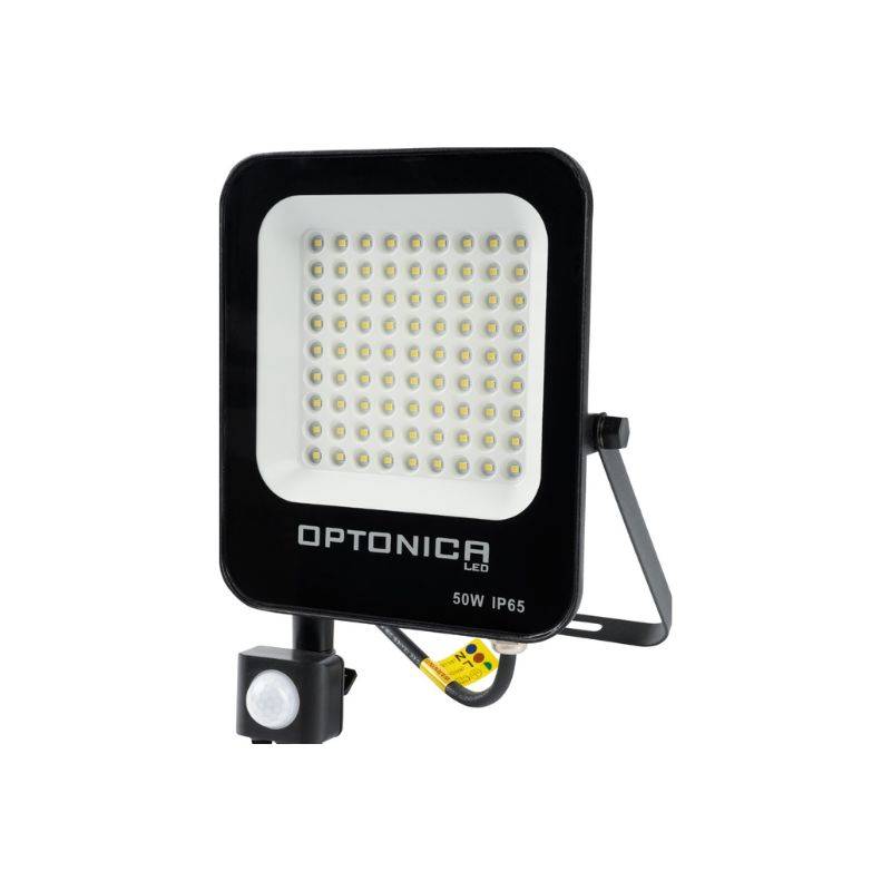 Projecteur led 50W détecteur de mouvement extérieur blanc naturel 4500k professionnel