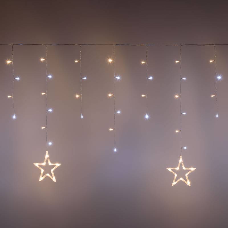 Stalactite lumineuse Étoiles 150 LED blanc chaud et blanc froid 400x80cm Lotti