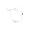 Applique murale Design rectangle anthracite 160MM blanc neutre IP54