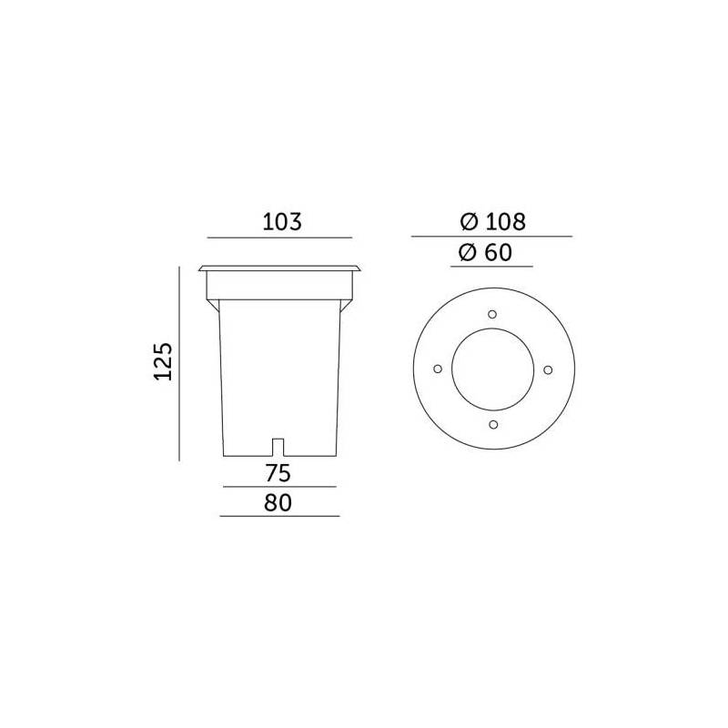 Spot encastrable Extérieur rond GU10 Acier Inoxydable extérieur IP65