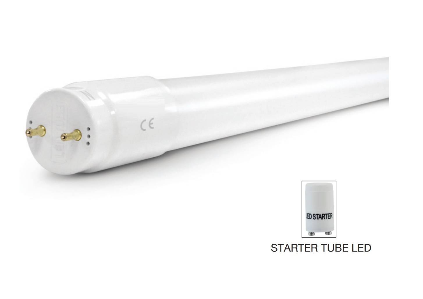 Tube neon Led T8 120cm blanc neutre 4000k 18W avec starter