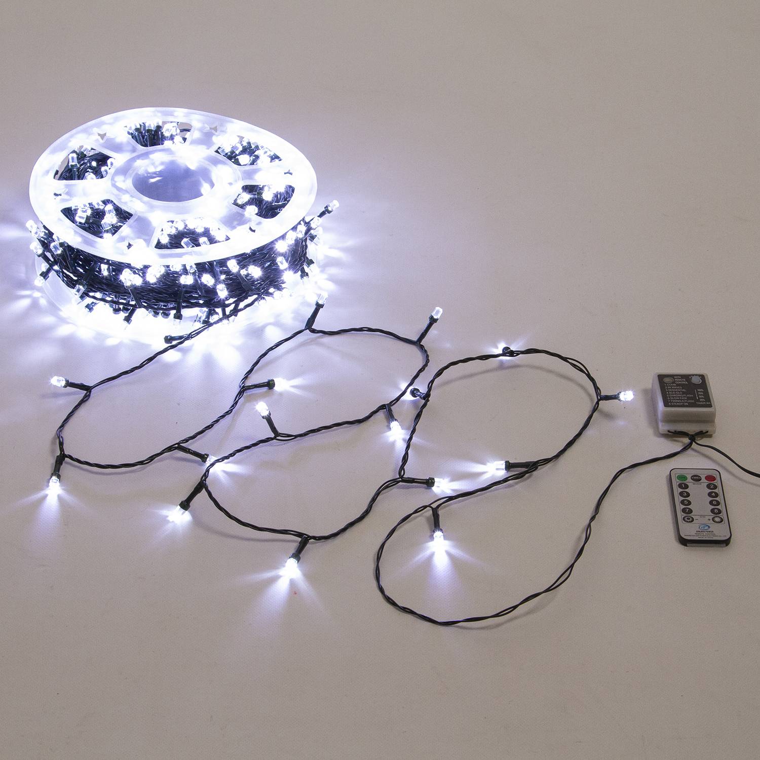 Guirlande 500 LED Blanc - 8 jeux de lumière et fonction timer