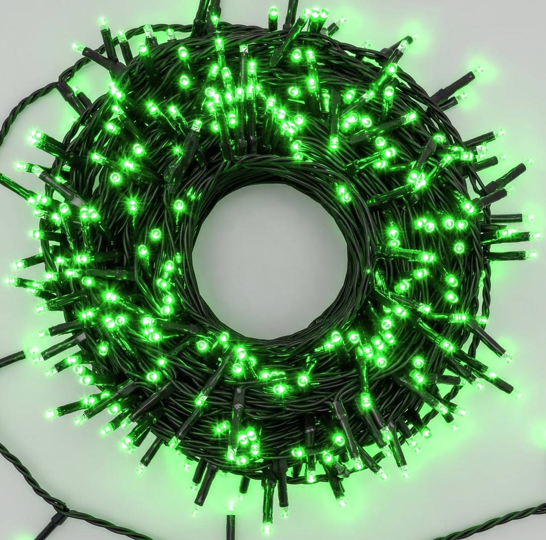 Guirlande lumineuse extérieur 20M 200 LED verte lumière fixe 230V câble  vert Leblanc