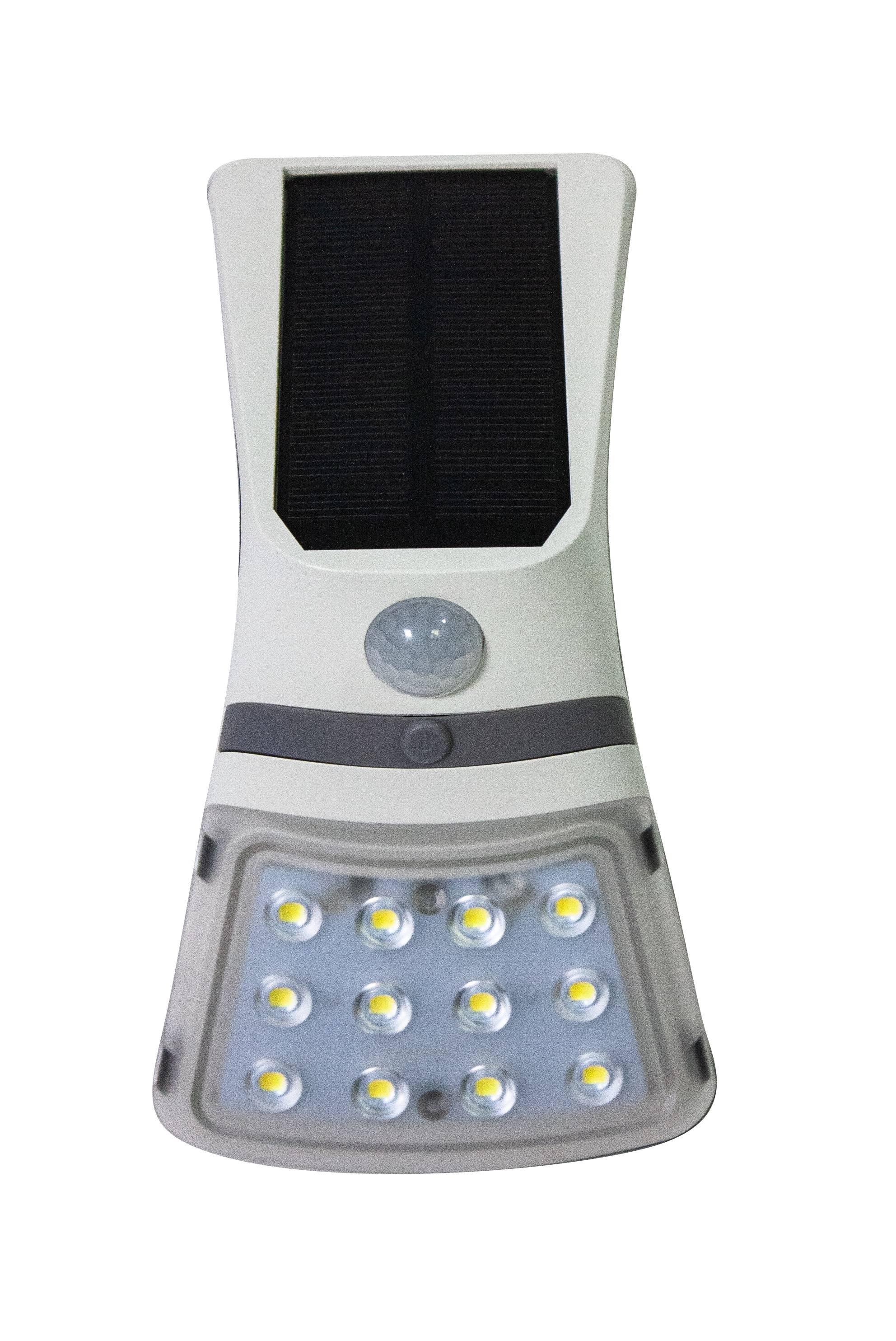 Applique murale solaire détecteur de mouvement 520Lm noir LED blanc neutre  4000K IP65 exterieur