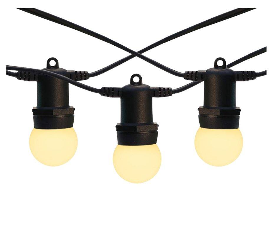 Guirlande guinguette IP44 100M 200 ampoules LED blanc chaud