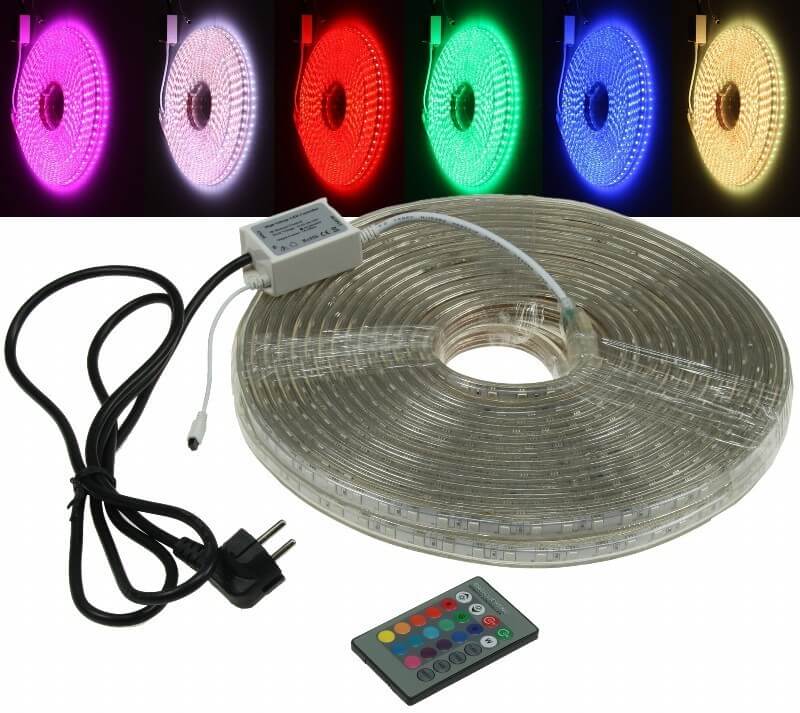 Ruban LED 10M Bande LED 300 LEDs 5050 RGB IP65, Kit Bande LED Lumineuse  Multicolore